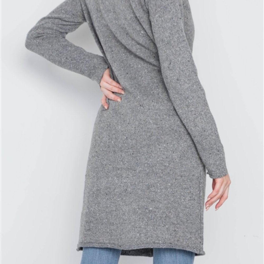 ZIP-UP SWEATER CARDIGAN W/FRONT POCKETS - Picture 2 of 2